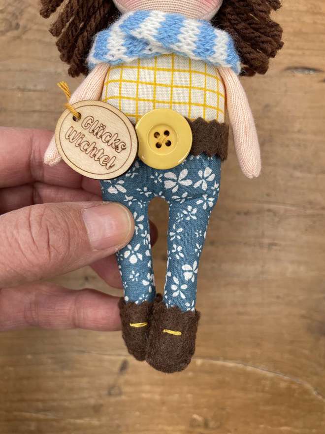 Mini Glückswichtel türkis-gelb – Bild 5