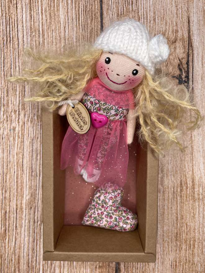 Mini Glückswichtel rosa-glitzer
