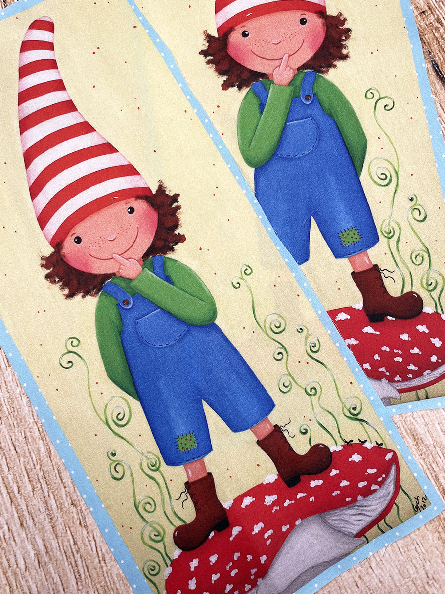 Wichtel Wichtelstoff, Applikation mit Wichtel Wichtelfabrik Christine Zierer