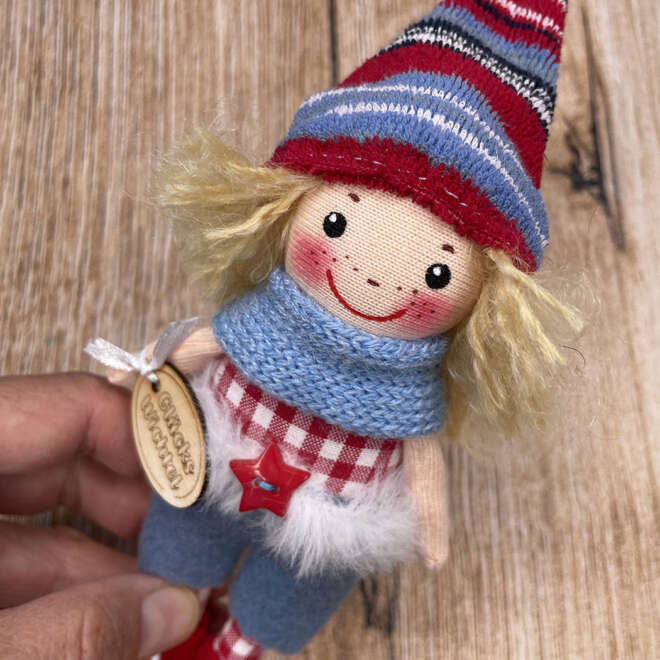 Mini Wichtel rot-blau