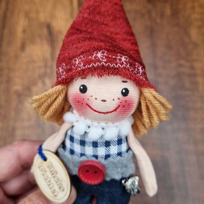 Mini Wichtel rot-blau