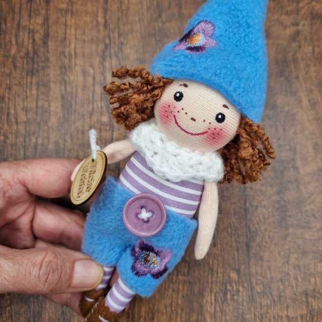 Mini Wichtel lila-blau