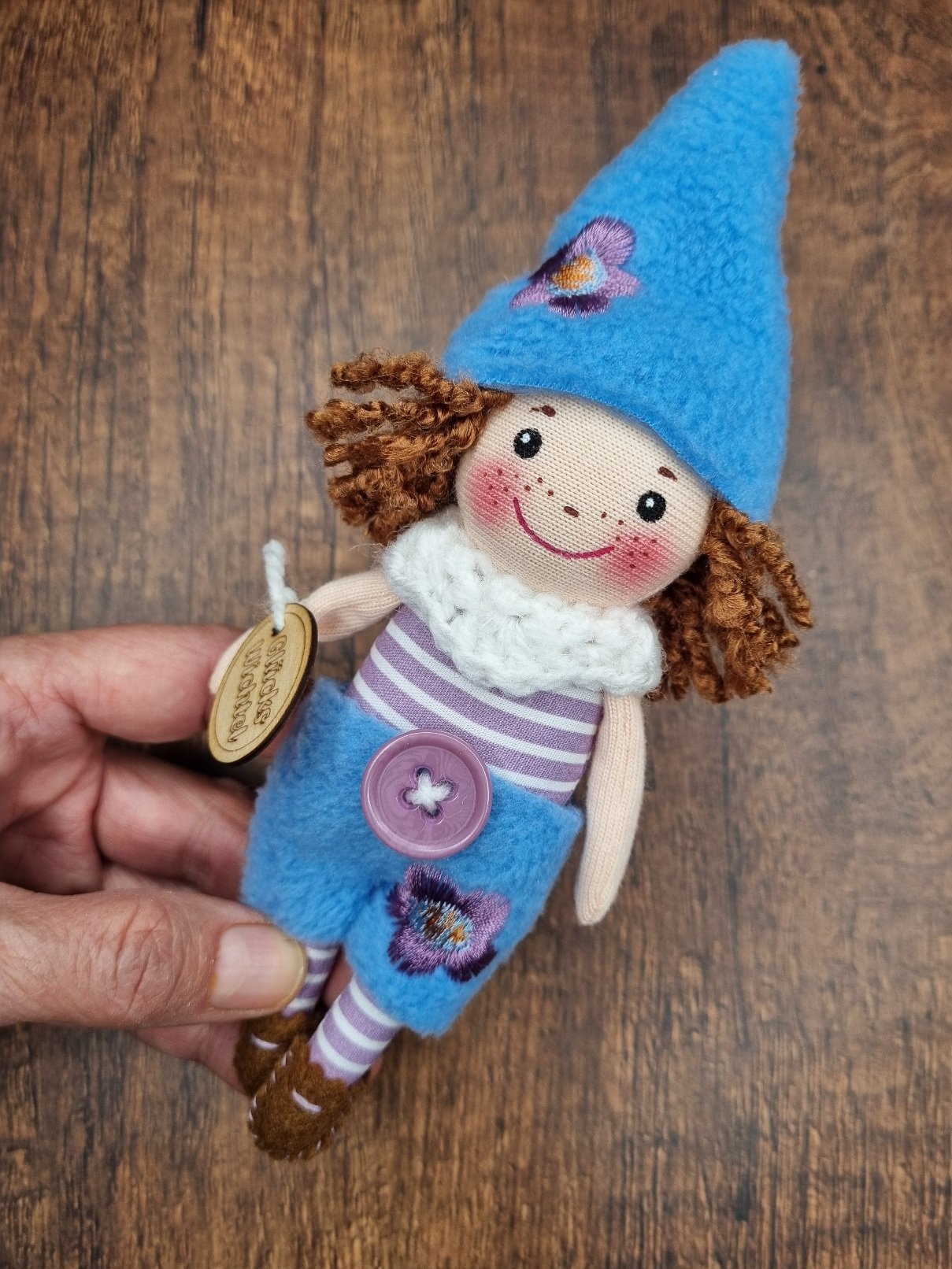 Mini Wichtel lila-blau