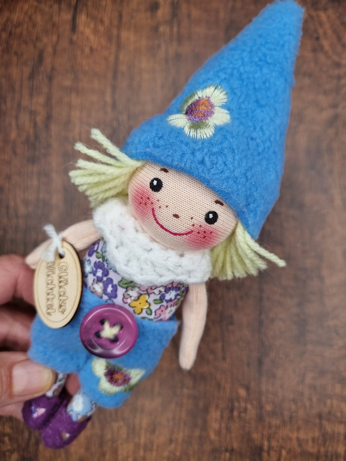 Mini Wichtel lila-blau