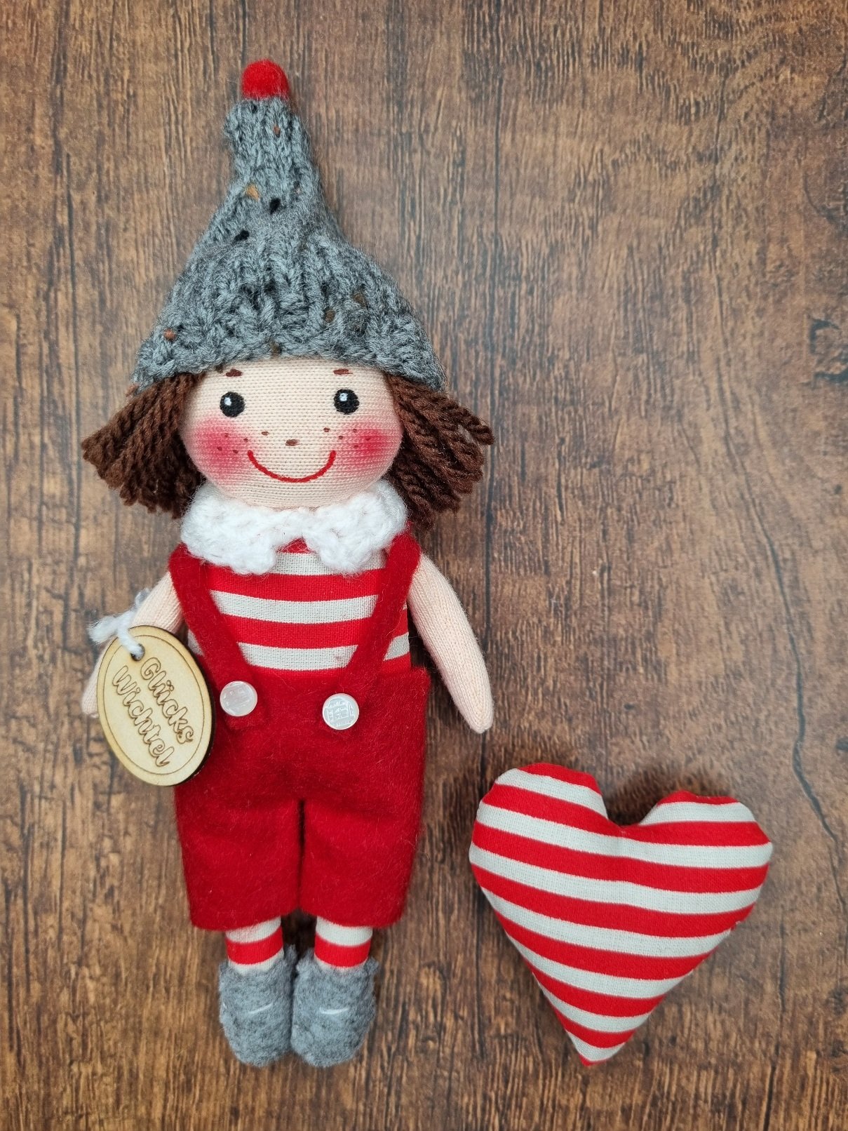 Mini Wichtel rot-grau