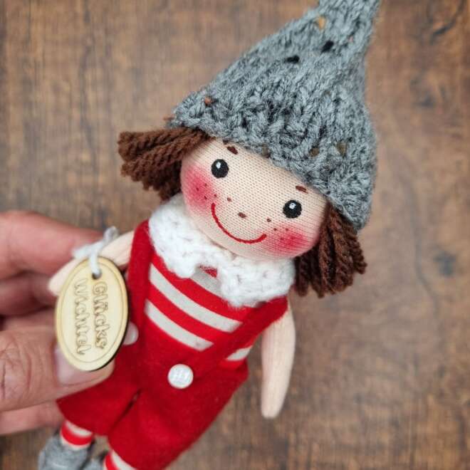 Mini Wichtel rot-grau