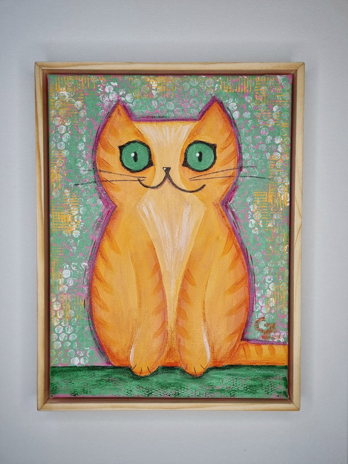 Pop-art Miezekatze in leuchtenden Farben