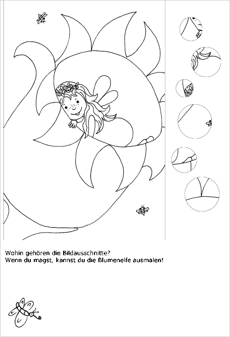 kostenlose Ausmalbilder mit Wichteln, Prinzessin, Download