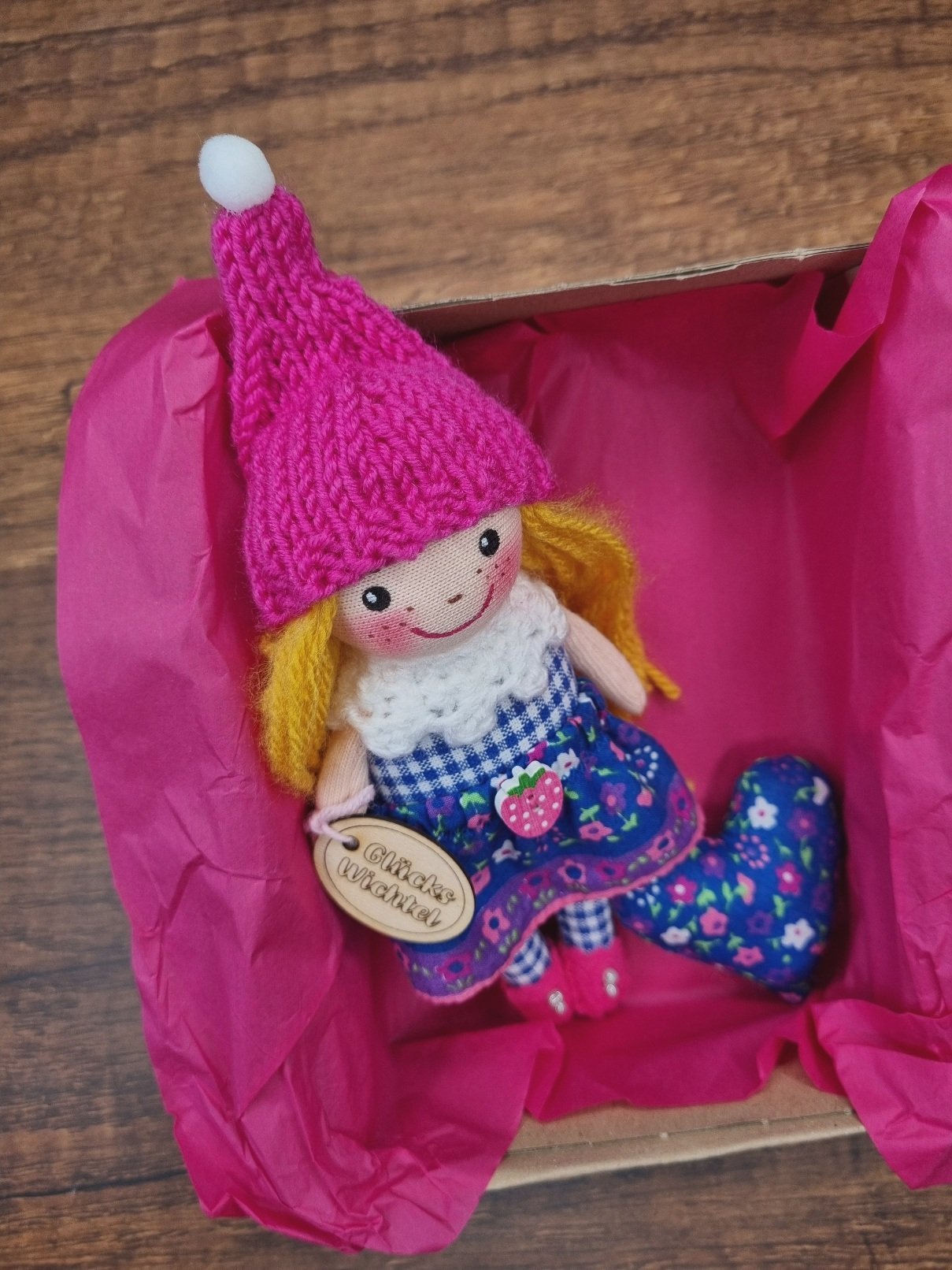 Mini Wichtel pink-blau – Bild 4